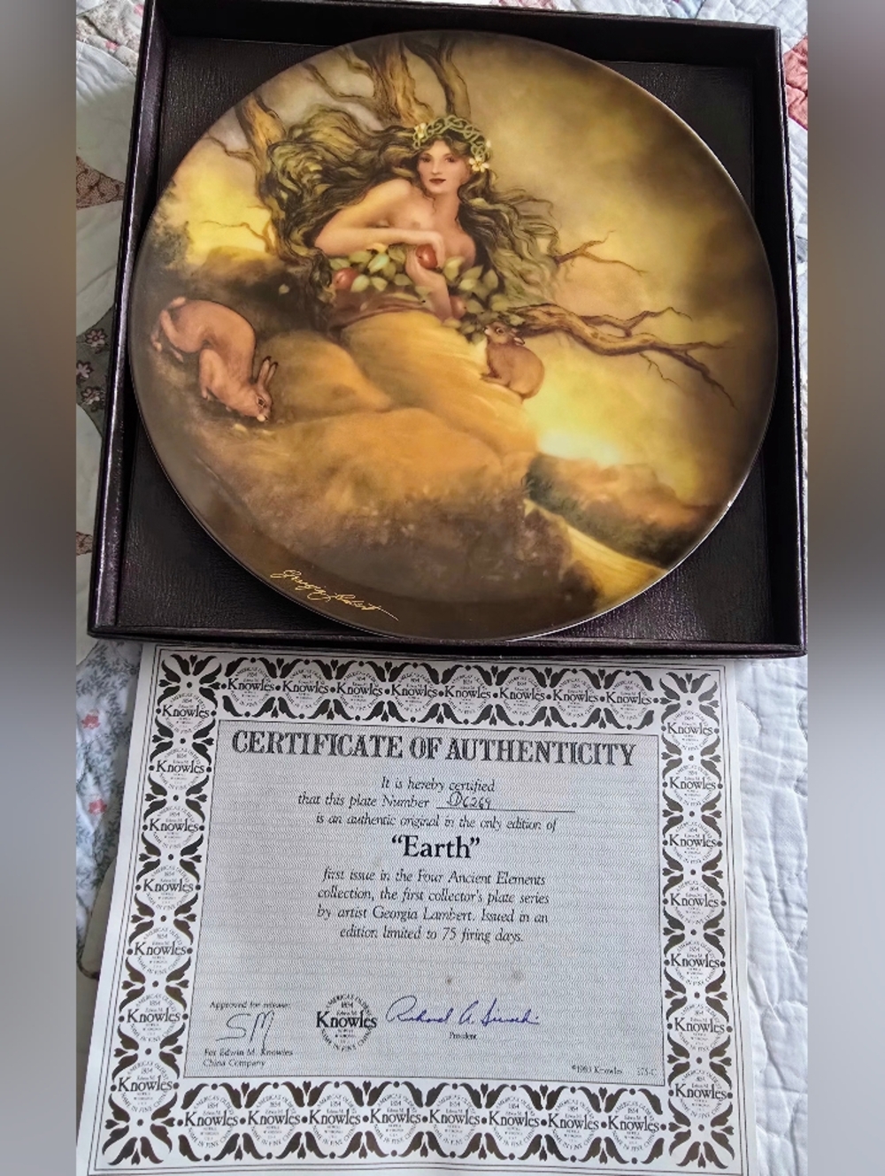 Knowles-The Four Ancient Elements Collector Plates by Georgie Lambert - Picture 3 of 6